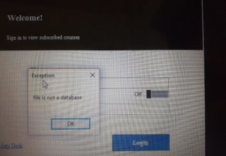 Software error unable to login