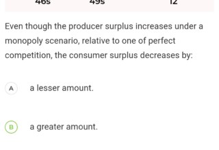 Firm and market structure | Even though the producer surplus increases under a monopoly scenario, relative to one of perfect competition, the consumer surplus decreases by